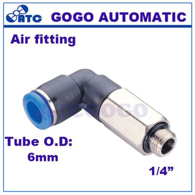 GOGO 10pcs a lot L type 6mm 1/4 BSPP threaded elbow pu hose connector 90 degree PLL6-G02 nylon pipe joint pneumatic air fitting Pipe Fittings Accessor