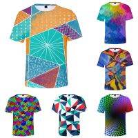 2023 Customized Fashion ✘✆Creative Color Matching Summer T-shirt 3D Printing  Creative Casual Loose Short-sleeved T-s，Contact the seller for personalized customization