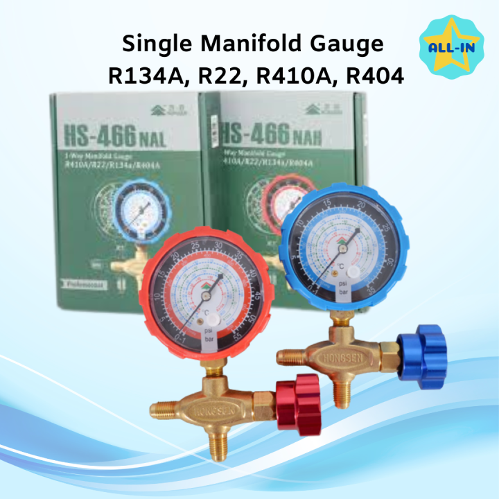 Single Manifold Gauge R410A R22 R134A R404A 1 Way Brass Manifold Gauge Lazada