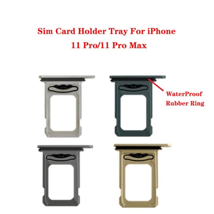 อะแดปเตอร์สำหรับ-iphone-11-pro-max-ถาดใส่ซิมการ์ดไมโครพร้อมอะไหล่ที่แหวนยางกันน้ำ