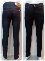 Tim skinny jeans No.R328 ขาเดฟยีนส์ล้างน้ำ Size 28-36 สีกรมเข้ม ผ้ายีนส์ยืดน้อย แบบซิป เดินด้ายที่เข้มกระเป๋าหลัง