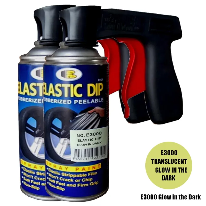 2 can Bosny Elastic Dip No. E3000 (Glow in the Dark) Peelable Paint
