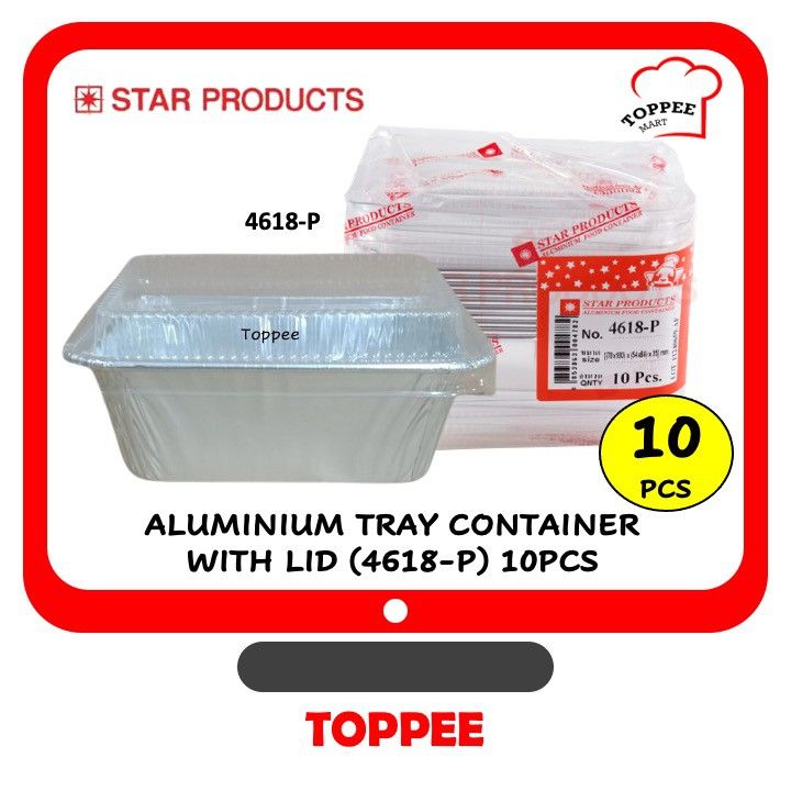 4618-P STAR PRODUCTS ALUMINIUM CONTAINER WITH LID Rectangle Shape