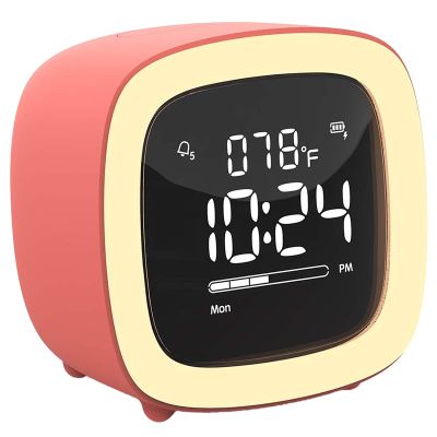 【Worth-Buy】 Abui-Cute-Tv นาฬิกาปลุกมีไฟห้องนอนวัยรุ่นสำหรับเด็กผู้หญิงเตือนนาฬิกาชาร์จแบตได้แบบดิจิตอลโต๊ะข้างเตียง