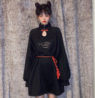 Neploe Women Chinese Style Embroidery Dress Vintage Hollow Out Cartoon Fashion Vestidos Elegant Party Short Robe Femme Dresses