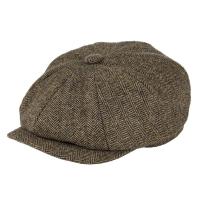 BOELA Wool Tweed Newsboy Cap Herringbone Men Women Gatsby Retro Hat Driver Flat Cap Black Brown Green Coffee Navy Blue