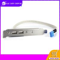 USB คู่2.0สายอะแดปเตอร์กับเมนบอร์ด9ขาก้างปลาตัวเมีย Casing PC สำหรับเดสก์ทอปคอมพิวเตอร์ขายึดแผ่นสล็อต PCI