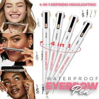 4in1 Defining Highlighting Waterproof Eyebrow Pen Precise Brow Definer Long Lasting Waterproof Blonde Brown Eye Brow Tint Makeup