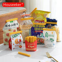 Houseeker 12ชิ้นซีลถุงทอดฝรั่งเศสสุดสร้างสรรค์พร้อมที่จับแม่เหล็กติดตู้เย็นคลิปถุงขนมกินเล่นคลิปซีลที่หนีบปิดผนึกเก็บความสด