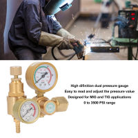 Argon CO2 Regulator 0 ถึง 3500PSI CGA580 15/16in หญิงด้ายเข้า 1/4in Outlet ทองเหลือง TIG MIG Gas Welding Gauge