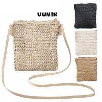 limnhy11 UUMIR กระเป๋าสะพายไหล่ สะพายข้าง แบบสาน สีพื้น เหมาะกับฤดูร้อน สําหรับใส่โทรศัพท์มือถือ