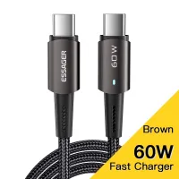 Essager ชนิด C สาย100W PD QC 4.0 3.0 USB ชนิด C สายชาร์จเร็ว Type C สำหรับ MacBook Pro Samsung สายสายชาร์จตัวแปลง