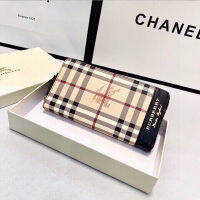 ร้อน, ร้อน★Burberry กระเป๋าสตางค์สำหรับทั้งหญิงและชาย Burberry กระเป๋าคลัทช์สไตล์อังกฤษย้อนยุคกระเป๋าสตางค์ซิปยาวกระเป๋าใส่เหรียญที่ใส่บัตรใส่บัตรหลายใบขนาด20*10ซม. (บรรจุภัณฑ์ดั้งเดิมของกล่องของขวัญ)