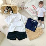 BE45 Set bộ áo thun Polo quần đùi BERNIE phong cách Hàn Quốc cho bé trai
