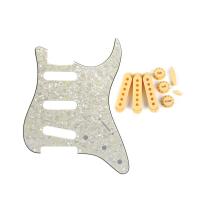 ชุดหมัดมี8รู Pickguard กีตาร์รอยขีดข่วนแผ้น SSS พร้อมลูกบิด2T1V ที่คลุมจานเสียง52มม. อะไหล่เปลี่ยนกีตาร์