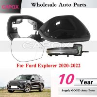 ฝาผ้าคลุมกระจกมองหลัง CAPQX สำหรับ Ford Explorer 2020 2021 2022กระจกด้านข้างเลี้ยวสัญญาณไฟ Bingkai Cermin เลนส์ Cermin Kaca