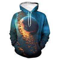 Space Universe Starry Sky Galaxy Milky Way Earth Hoodies For Men Women 3D Print Streetwear Hoodie Kids Autumn Cool Pullover Tops