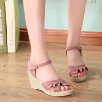 Fashion Women Sandals Shoes Bohemian Wedges Women Sandals Peep Toe Suede High Heels Platform Sandals Sandalias De Las Mujeres