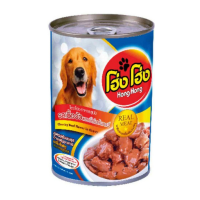 โฮ่ง โฮ่ง อาหารสุนัขชนิดกระป๋อง 400g รสเนื้อวัวชิ้นในน้ำเกรวี่ Dog food