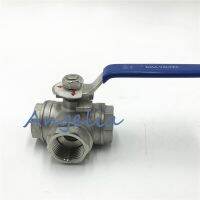 1/4" 3/8" 1/2" BSP Stainless Steel 304 Ball Valve Female 3 Way T or L Port Water Oil DN08 DN10 DN15