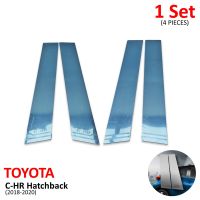 iBarod เสาประตู กันรอย สแตนเลส 4 ชิ้น สีโครเมี่ยม สำหรับ โตโยต้า Toyota C-HR Hatchback ปี 2018-2020