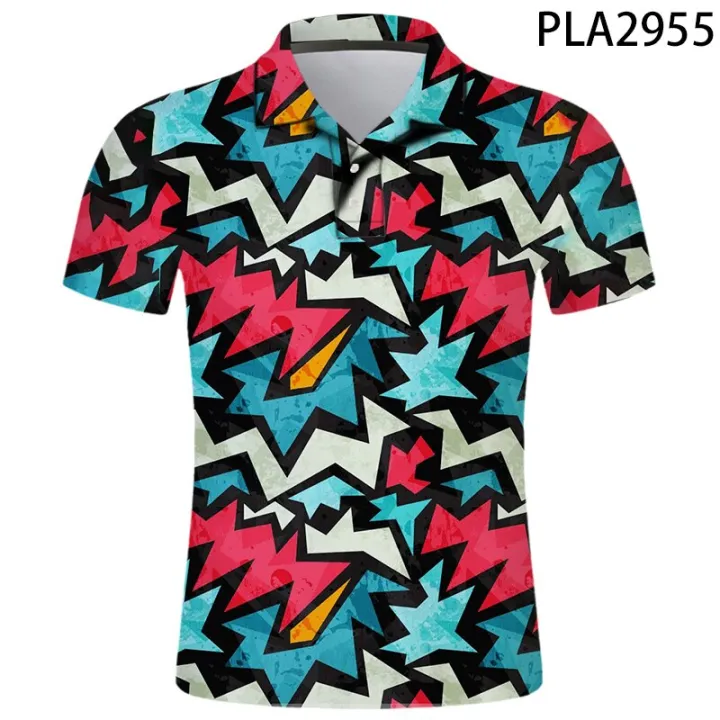 Polo Homme Graffiti Fashion Streetwear Men Shirts Casual Hombres Harajuku  Cool 3D Printed Polo Shirt Short Sleeve Men Ropa | Lazada PH