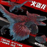 ? ของขวัญ Fire Raptor โมเดลของเล่นไดโนเสาร์จำลองสัตว์ป่าพลาสติกทึบภาพยนตร์จูราสสิคย่อหน้าเดียวกันความรู้ความเข้าใจของเด็ก