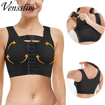 Women Front Closure Bra Post-Surgery Slimmer Shaper Underwear Compression  Posture Corrector Crop Top with Breast Support Band - AliExpress