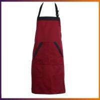 【ส่งจากไทย】Halter Baking Cooking Aprons with Tow Pockets Unisex Drawing Apron Adjustable Bib Soft Polyester Waterproof Restaurant Uniform