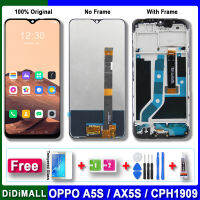 100% ทดสอบจอ Lcd แบบดั้งเดิมสำหรับจอแสดงผล LCD AX5s A5s Oppo พร้อมกรอบหน้าจอสัมผัสประกอบดิจิไทเซอร์สำหรับ CPH1909 OppoA5s ซ่อมหน้าจอ CPH1920