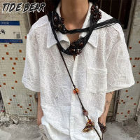 TIDE BEAR แขนสั้น เสื้อเชิ้ตชายเสื้อเชิ้ตผู้ชาย S-แฟชั่นเสื้อแขนสั้นสำหรับผู้ชายเสื้อเชิ้ตลำลองเสื้อยืดวินเทจสไตล์ตามท้องถนนเสื้อเชิ้ตผู้ชายขนาดใหญ่