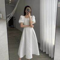 ลดล้างสต๊อก ส่วนลด 50  สำหรับคุณ◈✇  ?Allure dress?French สีขาวขนาดใหญ่ กระโปรงยาว 2022 ฤดูร้อนใหม่สแควร์คอเอวบาง ชุด