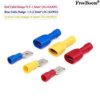 10/20/50Pcs FDD/MDD 6.3mm Terminal Red Blue Yellow Female Male Spade Insulation Electric Crimp Terminal Connector Wiring Electrical Circuitry Parts El