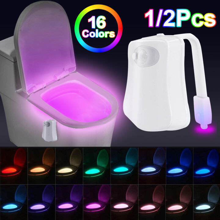 Toilet Seat Night Light Smart PIR Motion Sensor 8 Colors Waterproof Backlight LED Toilet Bowl