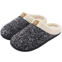 1 สินค้าอีคอมเมิร์ซข้ามพรมแดน  Mens Comfortable Memory Sponge Slip Slip Wool Fleece Lining Shoes Spot