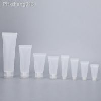 10Pcs Empty Refillable Plastic Squeeze Tubes Transparent Cosmetic Containers Soft Tube Travel Bottle with Flip Lid Screw Cover