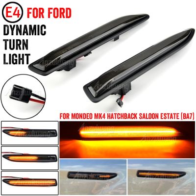 2PCS For Ford Mondeo Mk4 Hatchback Saloon Estate 2007 2015 Smoke lens LED Side Marker Light Turn Signal Lamp