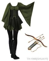 SHUAIYI Robin Hood คอสเพลย์สำหรับ Meninas Archer Ranger Elfos Fada Elven Vestido de Mulheres Adultos Espartilho Mini Vestido Madeira Miss Roupa Halloween