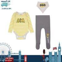 (พร้อมส่ง) เซ็ทบอดี้สูท แบทแมน (3ชิ้น) กางเกงขายาว บิบ Batman bodysuit ของแท้UK