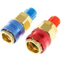 ♚❄☸ R134A Low High Auto Car Quick Coupler Connector Brass Adapters Car Air Conditioning Refrigerant Adjustable AC Manifold Gauge