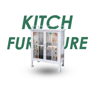 ตู้กับข้าวจิ๋ว ตู้อะลูมิเนียม 2 ฟุต 2 ประตู สีเงิน "กระจกสี" ไม่มีชั้นคว่ำจาน รุ่น KITCH-20201-1 ชั้นเก็บของในครัว