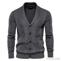 【hot】❧✲  AIOPESON Cotton Argyle Cardigan Men Breasted Color Business Mens Cardigans New Fashion Sweater Man