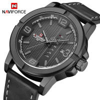 NAVIFORCE Mens Casual Leather 30M Waterproof Watches Military Sports Male Wristwatch Quartz Calendar Man Clock Relogio Masculino