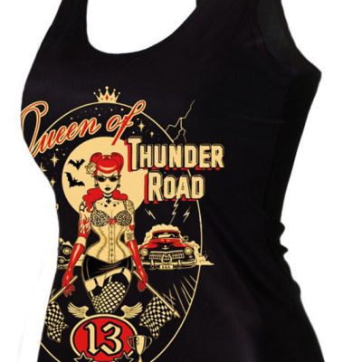 Women S Queen Of Thunder Road Tank Top สีดำขนาดกลาง