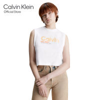 CALVIN KLEIN เสื้อยืดแขนกุดผู้หญิง ทรง Regular  รุ่น J221359 YAF - สีขาว