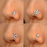 Fashion Crystal Nose Cuffs Non Piercing African Fake Clip On Nose Ring for Women and Girls Copper Gold Silver Color Jewery