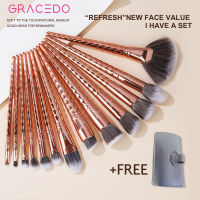 GRACEDO Fuque 13ชิ้นชุดแปรงเครื่องสำอาง Rose Gold Professional ชุดแปรงแต่งหน้า