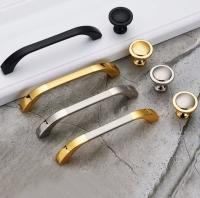 A.C.S Zinc handle Modern simple door handle Cupboard Wardrobe furniture hardware Gold handle Hardware push Door Hardware Locks