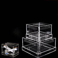 กล่องให้อาหารสัตว์เลื้อยคลานอะคริลิคใสสำหรับ Breadworm Cricket Dubia Live Feeding Barley Worm Breeding Acrylic Feed Container