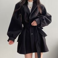 [COD] Hepburn style woolen coat womens mid-length 2021 new Korean version slim temperament spring and autumn